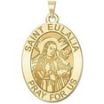 thumbnail image 1 of Picturesongold.Com Saint Eulalia Oval Religious Medal Necklace Pendants - 1 inch Size of a Quarter -Solid 14K Yellow Gold, 1 of 3