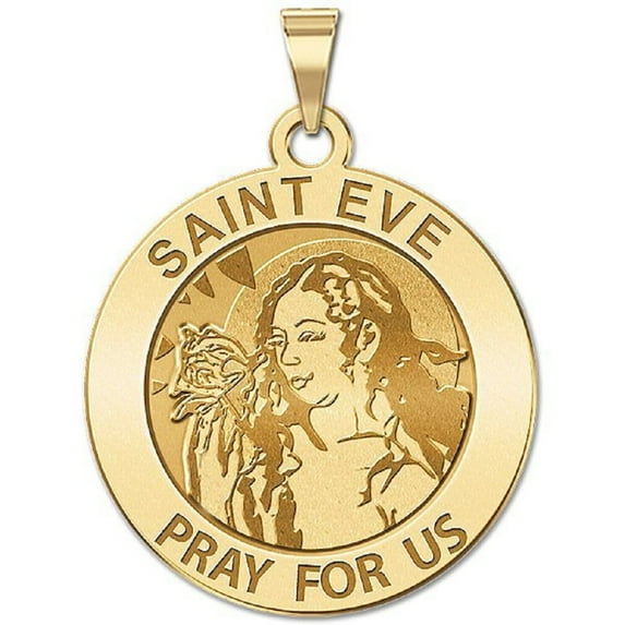 Picturesongold.Com Saint Eve Religious Medal Female Adult- 3/4 in Size of a Nickel 14K Yellow Gold