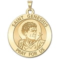 thumbnail image 1 of Picturesongold.Com Saint Genesius Religious Medal Necklace Pendants Female - 1 inch 14K Yellow Gold, 1 of 7
