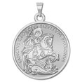 thumbnail image 1 of Picturesongold.Com Saint George "Plain" Religious Medal Pandant- 3/4 inch Size of a Nickel -Solid 14K White Gold, 1 of 2