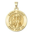 thumbnail image 1 of Picturesongold.Com Saint Hugo Religious Medal Necklace Pendants Adult-1 inch Quarter 14K Yellow Gold, 1 of 7