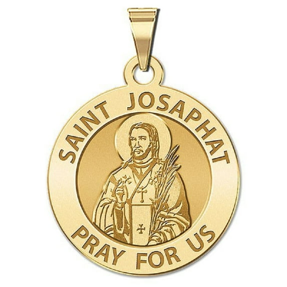Picturesongold.Com Saint Josaphat Religious Medal Necklace Pendants Adult-3/4 Nickel-14K Yellow Gold