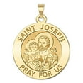 thumbnail image 1 of Picturesongold.Com Saint Joseph Round Religious Medal Necklace Pendants Unisex Adult - 10k Yellow Gold - 3/4 x 3/4 in, 1 of 5