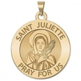 thumbnail image 1 of Picturesongold.Com Saint Juliette Religious Medal Necklace Pendants - 1 inch Size of a Quarter in Solid 14K Yellow Gold, 1 of 6