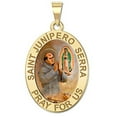 thumbnail image 1 of Picturesongold.Com Saint Junipero Serra Oval Medal Necklace Pendants Adult-3/4x1 in-14K Yellow Gold, 1 of 8