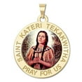 thumbnail image 1 of Picturesongold.Com Saint Kateri Tekakwitha Religious Medal Color - 3/4 inch Size of a Nickel in Solid 14K Yellow Gold, 1 of 5