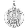 thumbnail image 1 of Picturesongold.Com Saint Ludmila Religious Medal Pandant - 2/3 inch Size of Dime, Sterling Silver, 1 of 3