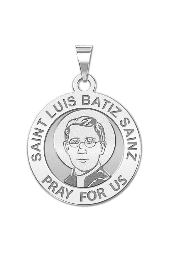 Saint Luis Batiz Sainz Religious Medal Female Adult - 1 inch Sterling Silver