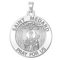 thumbnail image 1 of Picturesongold.Com Saint Medard Religious Medal Necklace Pendants Female-1 in Quarter 14K White Gold, 1 of 6
