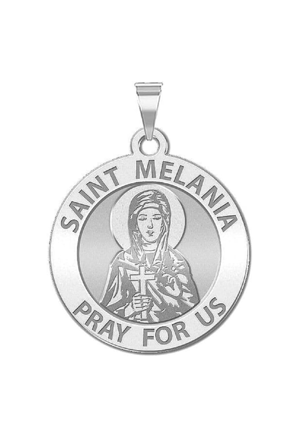 Picturesongold.Com Saint Melania Religious Necklace Pendants Adult Necklace-1inx1in 14K White Gold