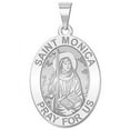 thumbnail image 1 of PicturesOnGold.com Saint Monica Oval Religious Medal Necklace Pendants Female Adult -3/4x1in 14K White Gold, 1 of 7