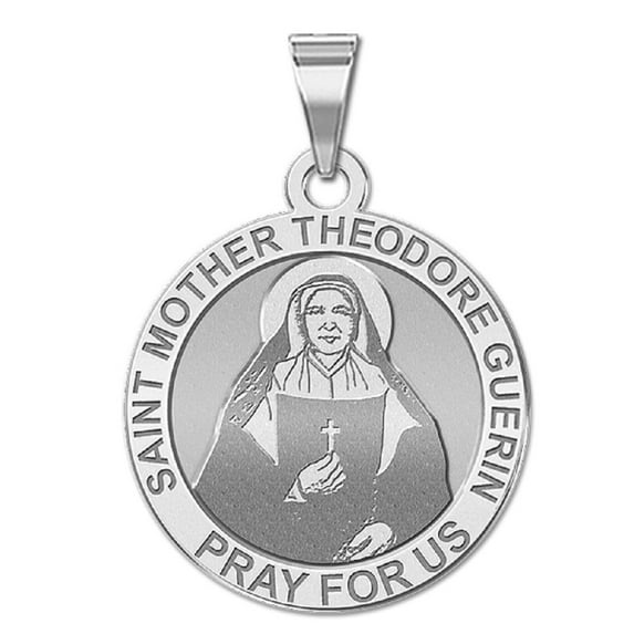 Picturesongold.Com Saint Mother Theodore Guerin Religious Necklace Pendants Adult-1" Sterling Silver