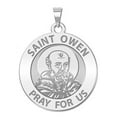 thumbnail image 1 of Picturesongold.Com Saint Owen Religious Medal - - 2/3 Inch Size of Dime, Sterling Silver, 1 of 3