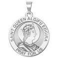 thumbnail image 1 of Picturesongold.Com Saint Queen Algifu Edgira Medal Necklace Pendants Adult-2/3in Dime 14k White Gold, 1 of 7