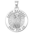 thumbnail image 1 of Picturesongold.Com Saint Raphael Religious Medal Necklace Pendants Adult-2/3 in Dime 14K White Gold, 1 of 8