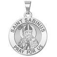 thumbnail image 1 of Picturesongold.Com Saint Sabinus Religious Medal Necklace Pendants Female-1 inch 14K White Gold, 1 of 8