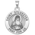 thumbnail image 1 of Picturesongold.Com Saint Sylvester Religious Medal Pandant - 1 inch Size of a Quarter -Sterling Silver, 1 of 2