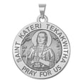 thumbnail image 1 of Picturesongold.Com Saint Tekakwitha Religious Medal Necklace Pendants Adult - 2/3 in Sterling Silver, 1 of 8