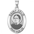 thumbnail image 1 of Picturesongold.Com Saint Zelie Religious Medal Necklace Pendants - Oval - 1/2 x 2/3 inch Size of Dime, Sterling Silver, 1 of 3