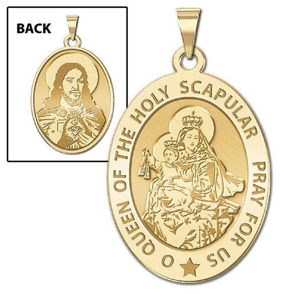 PicturesOnGold.com 14K Yellow Gold Scapular Religious Medal Necklace ...