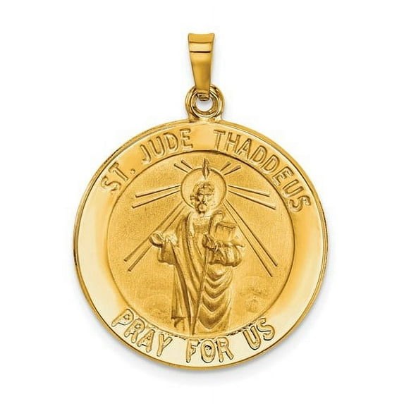 Picturesongold.Com St. Jude Thaddeus Med Necklace Pendants Female-14K Yellow Gold/15.00Mm/0.9225 Dwt