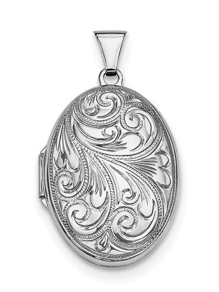 Picturesongold.Com Sterling Silver Oval Picture Locket Necklace Pendants -  3/4 inch x 1 inch in Sterling Silver