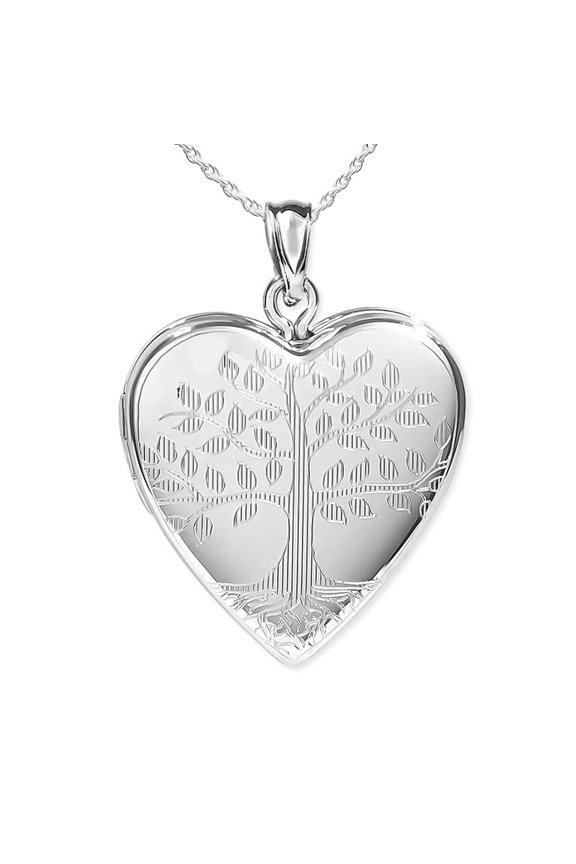 Sterling Silver Tree of Life Heart Photo Female Adult Locket