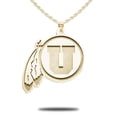 thumbnail image 1 of Picturesongold.Com Utah Feathered U Necklace Unisex Adult - Solid 14k Yellow Gold, 1 of 5
