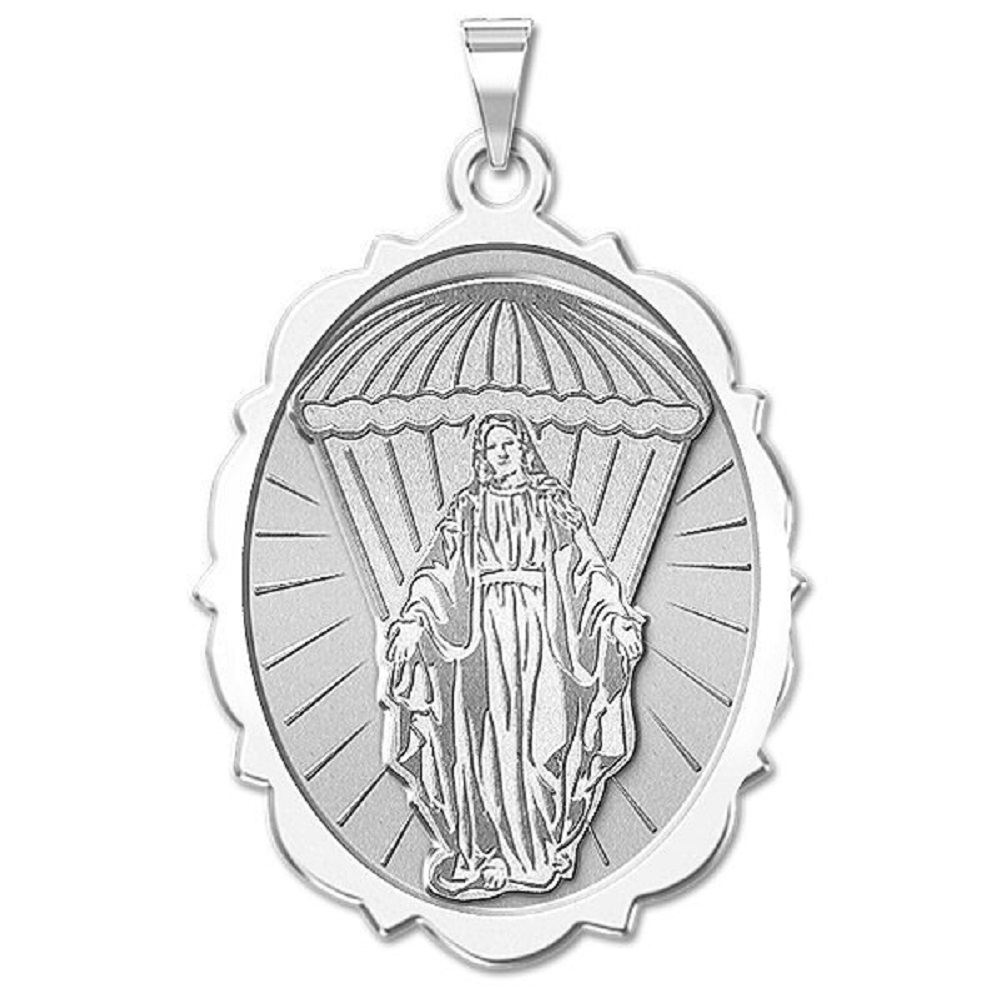Virgin Mary Paratrooper Religious Medal Female Adult
