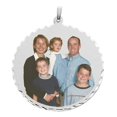 thumbnail image 1 of Picturesongold.Com xxl Round Pendant W/ Diamond Cut Edge Picture Necklace Pendants - 1-3/4 inch x 1-3/4 inch - Sterling Silver, 1 of 1