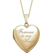 Forever in My Heart Locket Necklace Adult 18 inch Chain Necklace Yellow Gold Filled