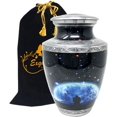 thumbnail image 1 of Picturesque Adult Cremation Urn - Handcrafted Funeral Urn for Ashes - Metal With Free Velvet Bag, 1 of 7
