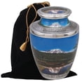 thumbnail image 1 of Picturesque Adult Cremation Urn - Handcrafted Funeral Urn for Ashes - Metal With Free Velvet Bag, 1 of 3
