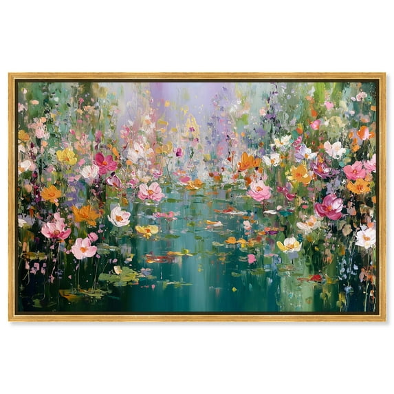 Picturesque Colors Canvas Colorful Floral Art by Art Remedy, Gold Frame, 45 x 30