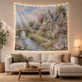 thumbnail image 1 of Picturesque Countryside Landscape in Quaint Scene, Dreamy Romantic Painterly for Nature Lovers, Pastoral Wall Art, Mother's Day Gift Wall Tapestry Wall Hanging for Bedroom and Living Room, 1 of 7