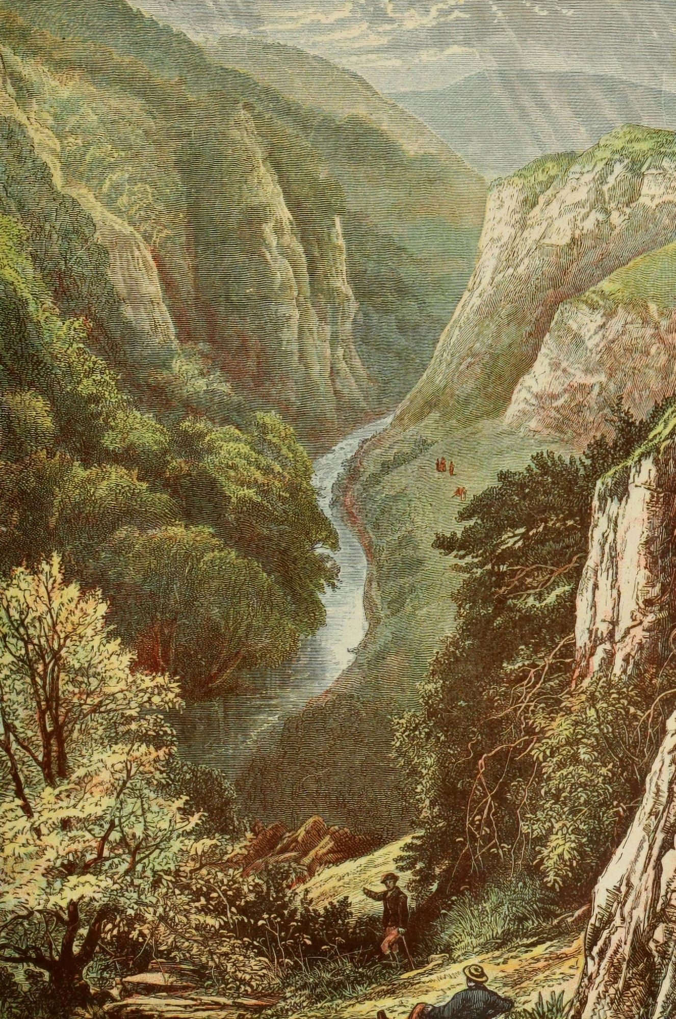 Picturesque England 1891 Dovedale Derbyshire Canvas Art - Unknown (18 x 24)