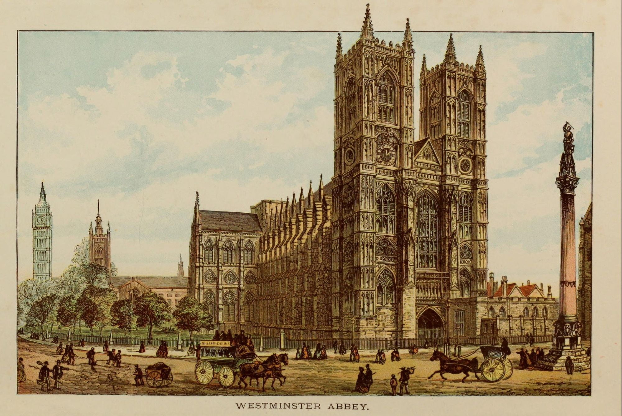Picturesque England 1891 Westminster Abbey Canvas Art - Unknown (24 x 36)