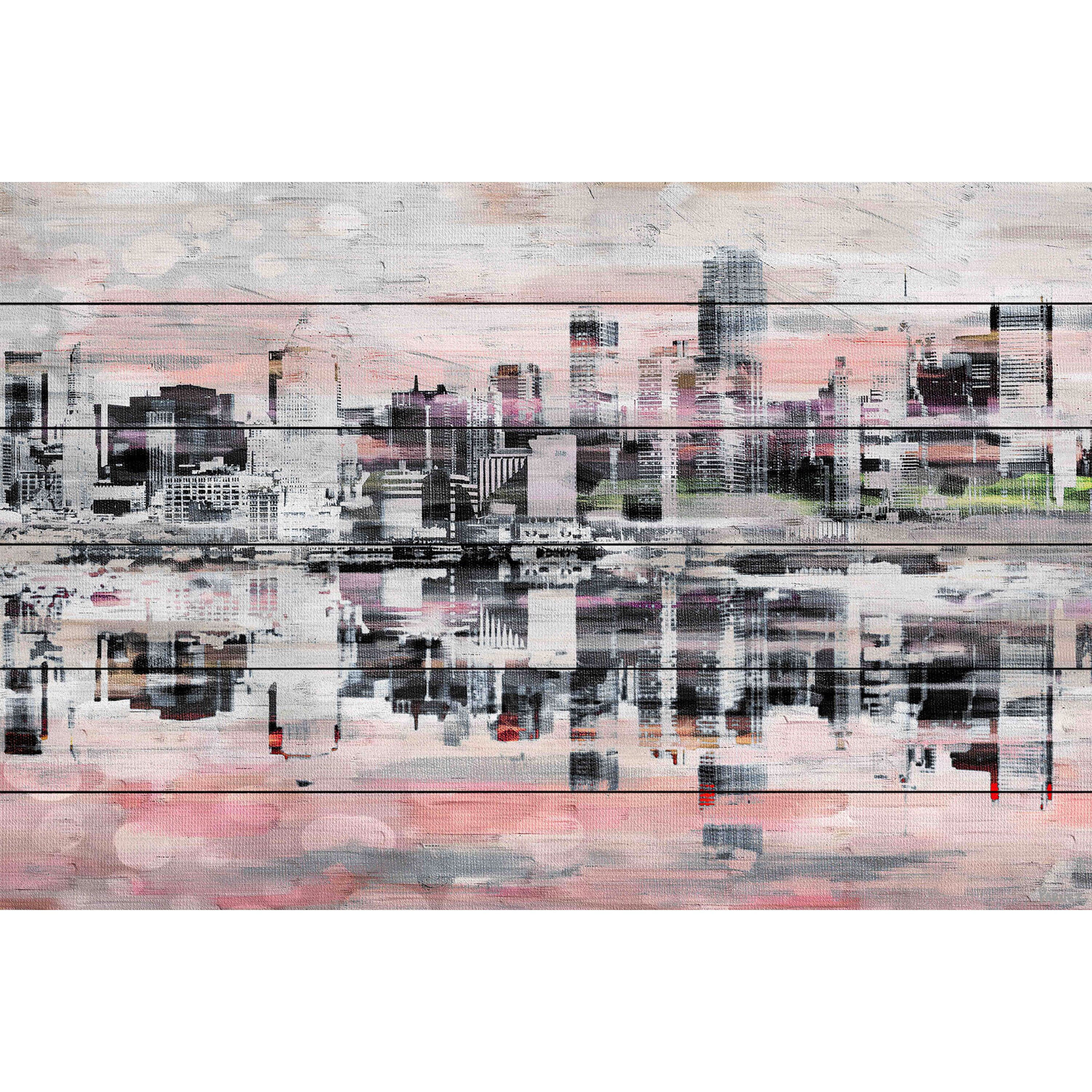 Picturesque NYC 36" x 24" White Wood Canvas Print