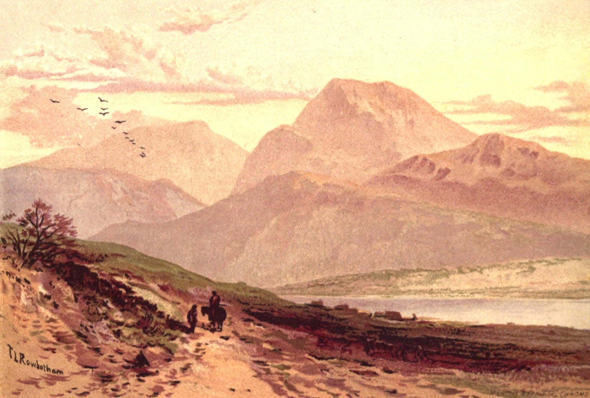 Picturesque Scottish Scenery 1875 Ben Nevis from Bannavie Canvas Art - Thomas CL Rowbotham (24 x 36)
