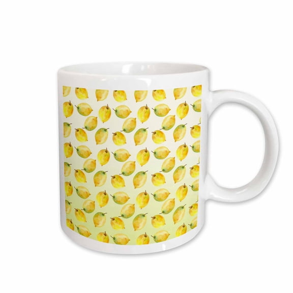 3drose, Picturing Delicious Yellow Lemons Ombre, 15oz Mug