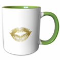 thumbnail image 1 of 3drose, Picturing Gold Glam Kiss, 11oz Two-tone Green Mug, 1 of 6