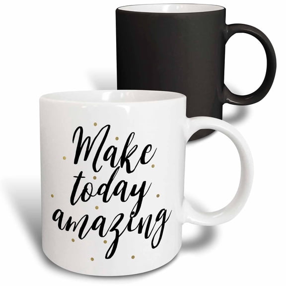 3drose, Picturing Make Today Amazing Gold Confetti, 11oz Magic Transforming Mug