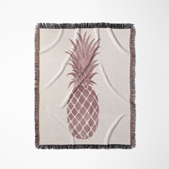 Picturing Rose Gold Pineapple, Woven Blanket