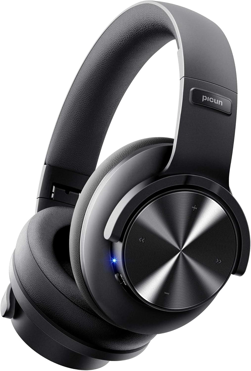 Picun B8 Bluetooth Headphones, 120 Hours Headphone Wireless Bluetooth, Hands-Free Calls, 3EQ & Game Mode, Foldable Headphones Over Ear for Travel Home Office Cellphone PC Black