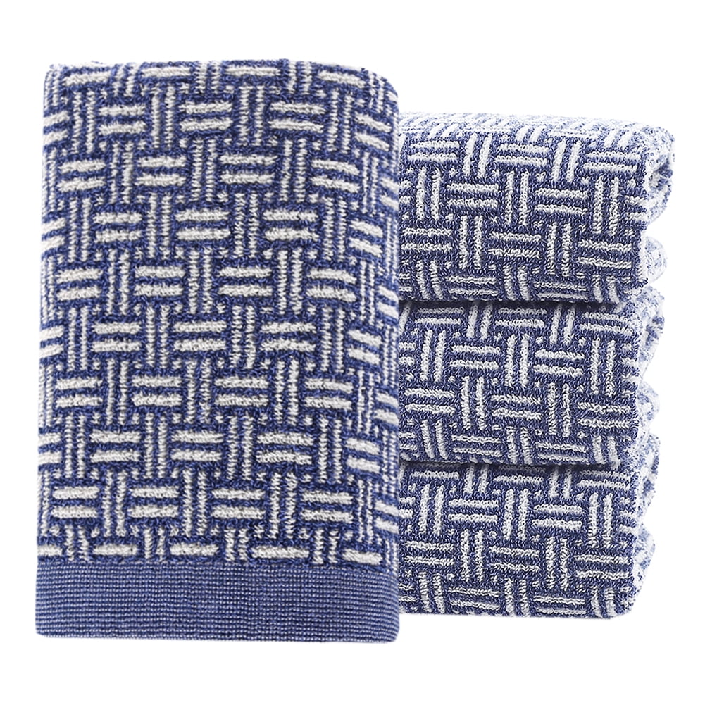 Pidada 100 Cotton Checkered Pattern Hand Towels for Bathroom Set of 4