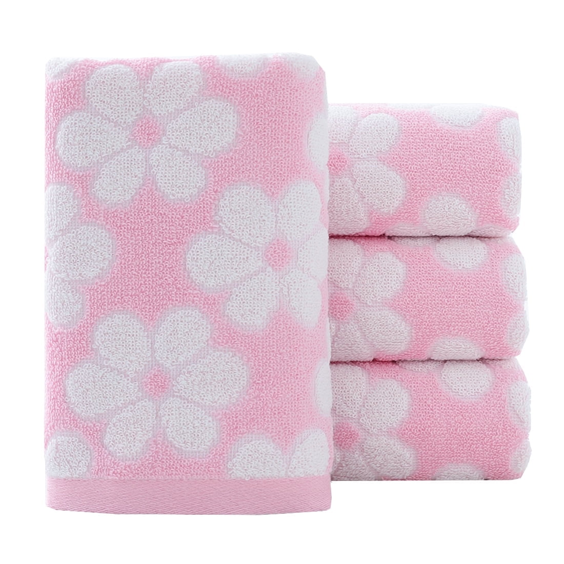 Pidada 100% Cotton Floral Pattern Hand Towels for Bathroom Set of 4 ...