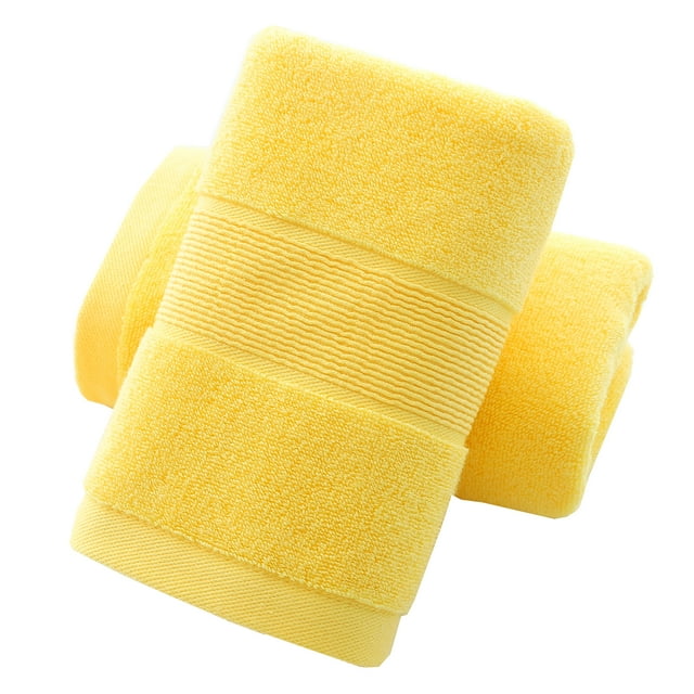 Pidada 100 Cotton Hand Towels for Bathroom Set of 2 (Yellow)