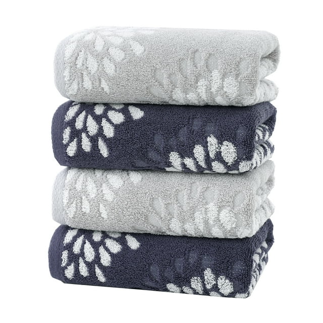 Pidada 100 Cotton Hydrangea Floral Pattern Hand Towels for Bathroom