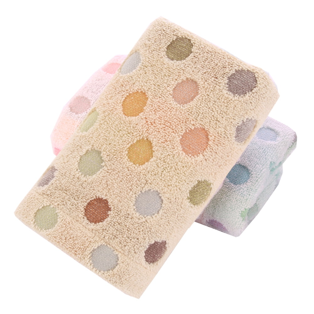 Pidada 100% Cotton Polka Dot Pattern Hand Towels for Bathroom Set of 2  (Beige)