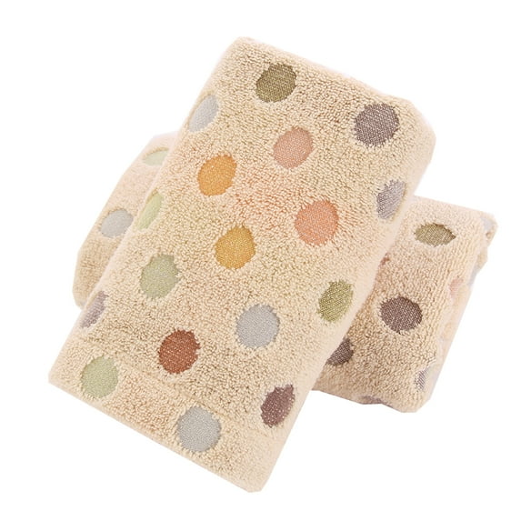 Pidada 100% Cotton Polka Dot Pattern Hand Towels for Bathroom Set of 2 (Brown)